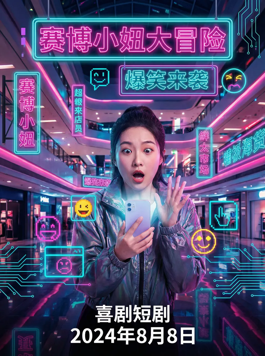 乱世三义演员表 搞笑喜剧短剧 - 赛博小妞大冒险海报
